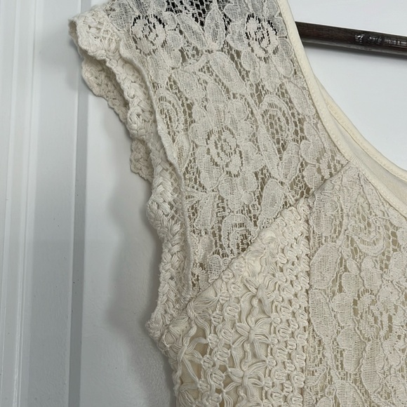 Altar'd State Pale Beige Crochet Knee-Length Sundress - Picture 6 of 6